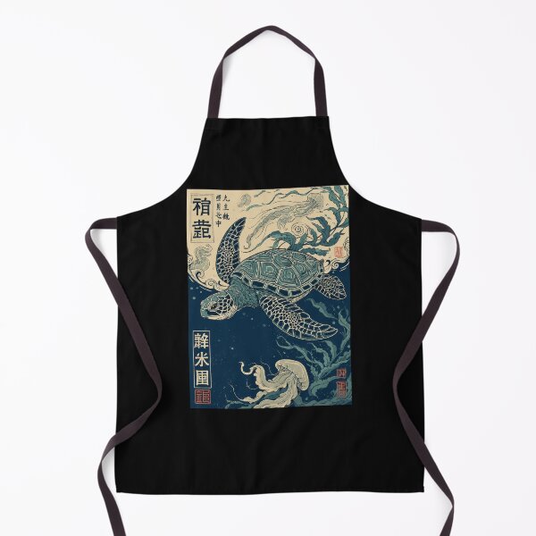 Item preview, Japanese Sea Turtle Canvas Poster, Japanese Style Turtle Artwork, Vintage Ukiyo-e Ocean Wall Art, Coastal Marine Life Print,Navy Blue Home Decor designed and sold by MorningJoco.