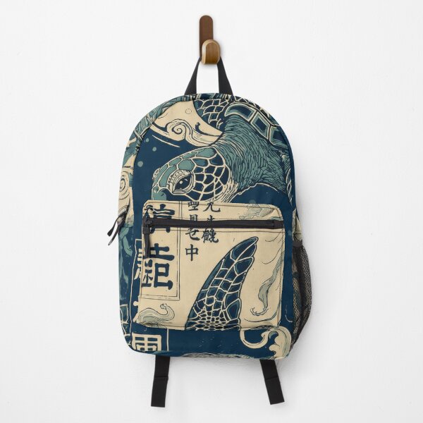Item preview, Japanese Sea Turtle Canvas Poster, Japanese Style Turtle Artwork, Vintage Ukiyo-e Ocean Wall Art, Coastal Marine Life Print,Navy Blue Home Decor designed and sold by MorningJoco.