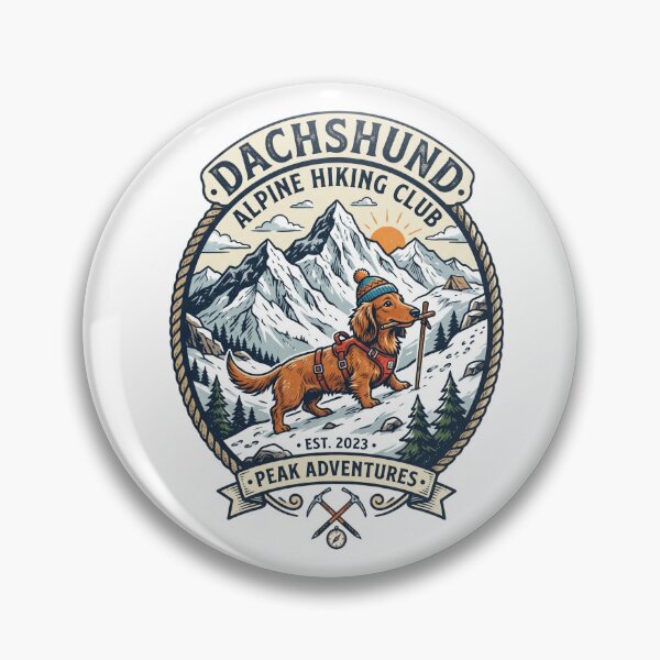 Item preview, Dachshund Alpine Hiking Club Mountain Mountaineer designed and sold by PictoVibe.