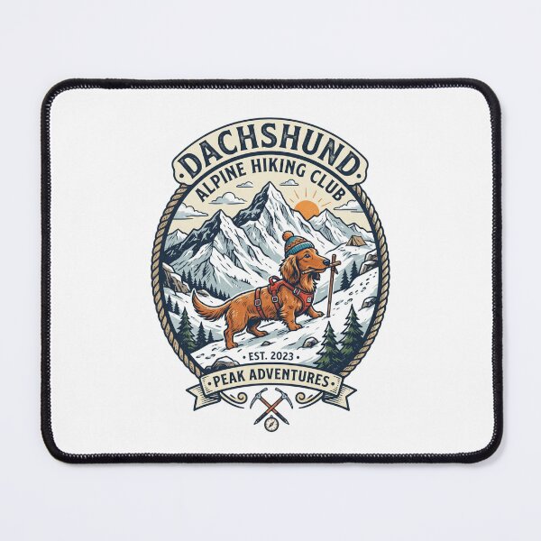 Item preview, Dachshund Alpine Hiking Club Mountain Mountaineer designed and sold by PictoVibe.