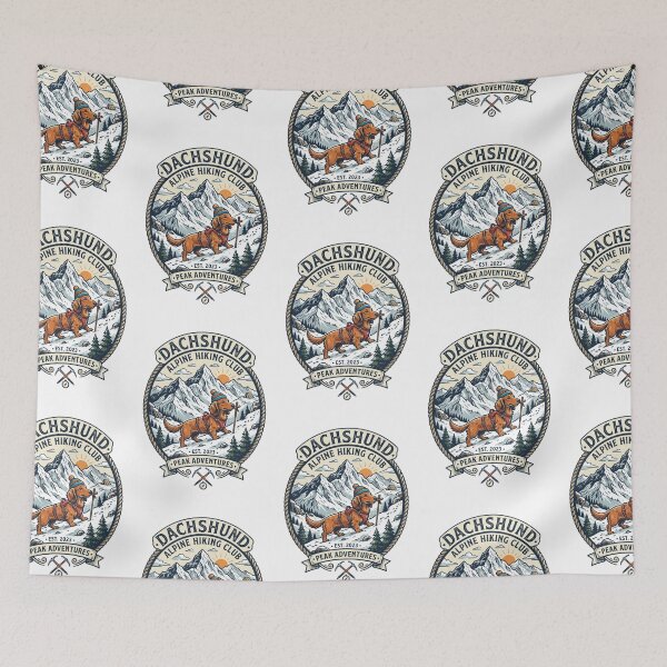 Item preview, Dachshund Alpine Hiking Club Mountain Mountaineer designed and sold by PictoVibe.