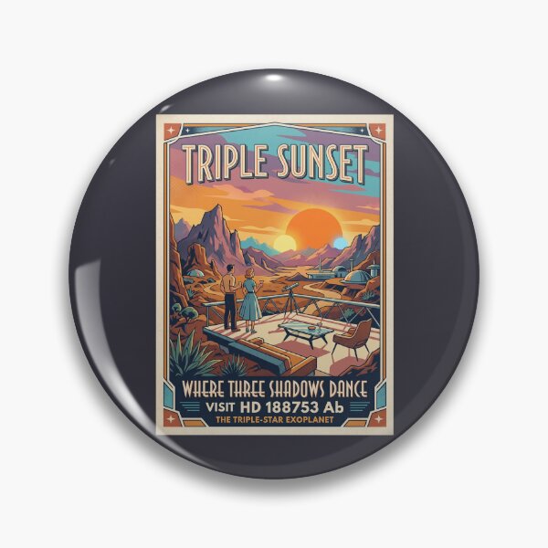 Item preview, Triple Sunset Retro NASA Travel Poster HD 188753 designed and sold by RetroRewind Studio.