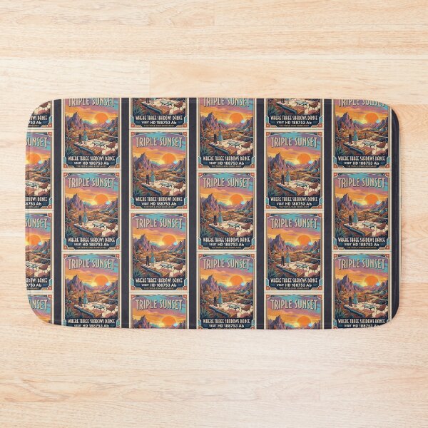 Item preview, Triple Sunset Retro NASA Travel Poster HD 188753 designed and sold by RetroRewind Studio.