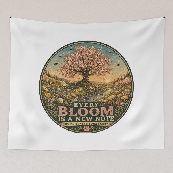 Item preview, Every Bloom is a New Note | Spring Blossom Music Tree Art designed and sold by NatureHarmony16.