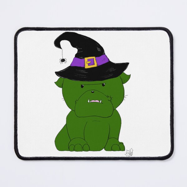 Item preview, Witch Bully Cute Green Magic Dog Art designed and sold by hollydoesign.