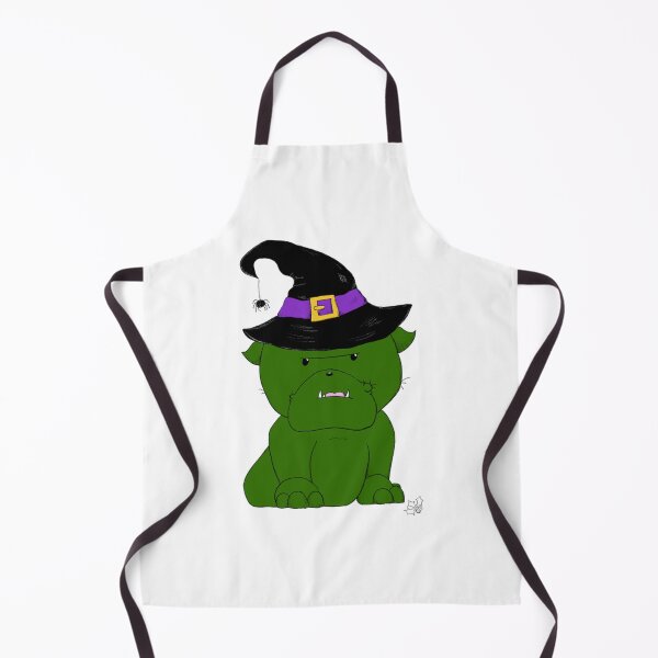 Item preview, Witch Bully Cute Green Magic Dog Art designed and sold by hollydoesign.