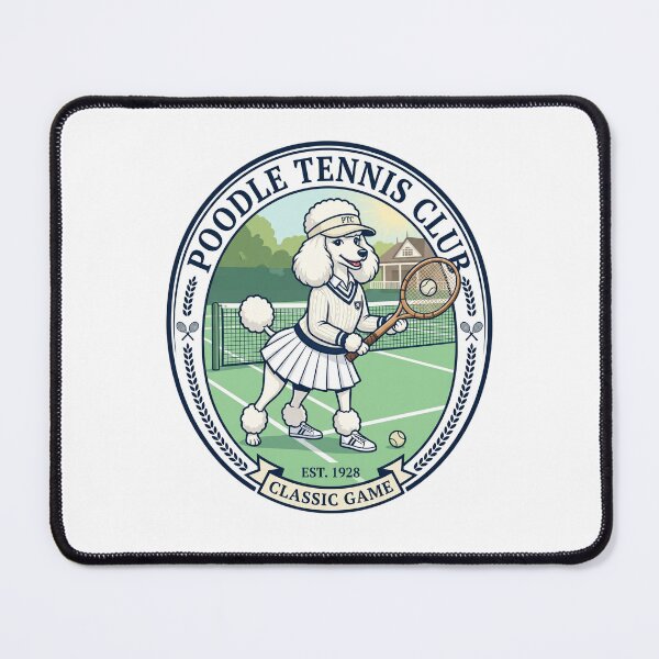 Item preview, Poodle Tennis Club Retro Preppy Sports designed and sold by PictoVibe.