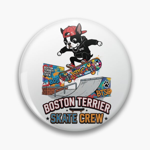 Item preview, Boston Terrier Skate Crew Urban Streetwear designed and sold by PictoVibe.