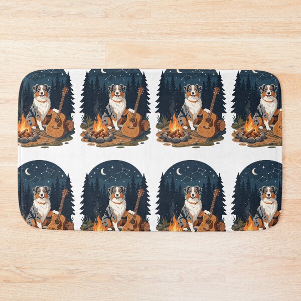 Item preview, Australian Shepherd Campfire Acoustic Guitar Music designed and sold by PictoVibe.