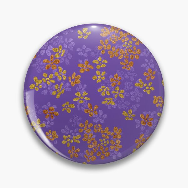 Item preview, Loose Gold Wildflowers in Watercolor Pattern (Purple Background) designed and sold by andrebalest.art.