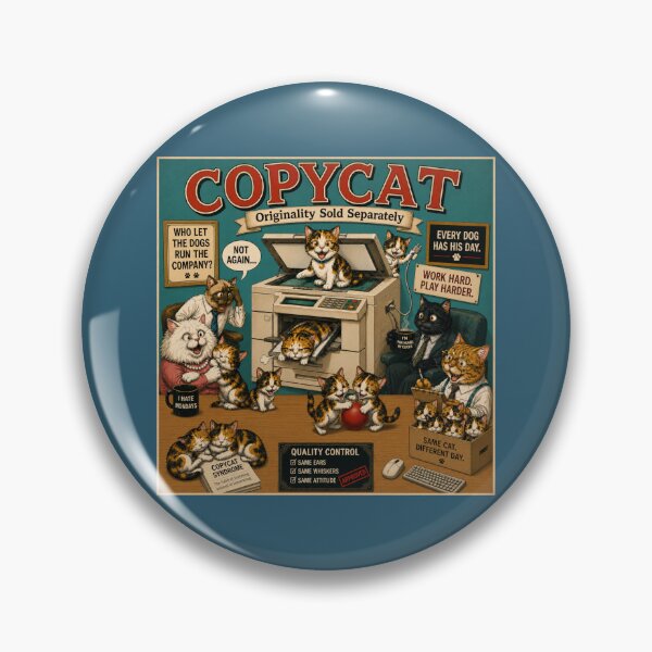 Item preview, Copycat Office Cats Funny Photocopier Print | Originality Sold Separately Vintage Tin Sign Style Art designed and sold by SammyMorry.
