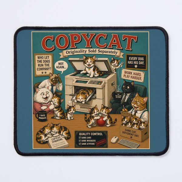 Item preview, Copycat Office Cats Funny Photocopier Print | Originality Sold Separately Vintage Tin Sign Style Art designed and sold by SammyMorry.