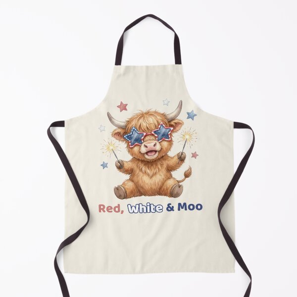 Item preview, Red White and Moo Highland Cow designed and sold by HumTumMe.