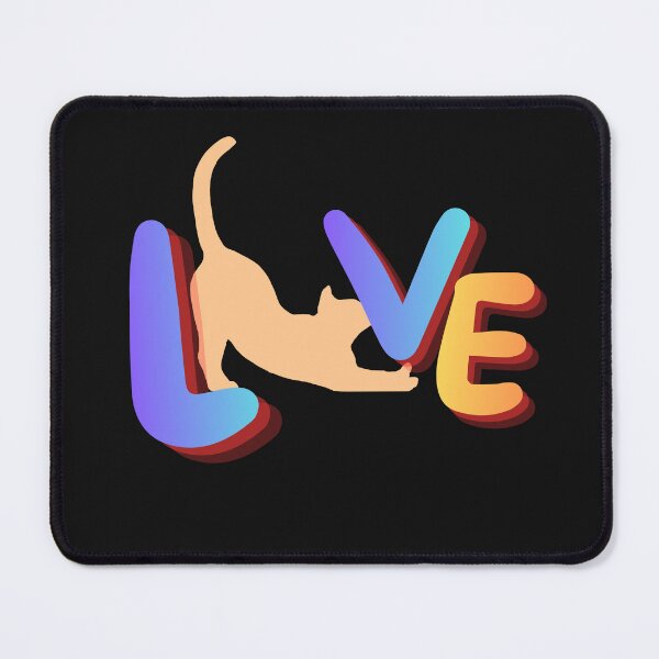 Item preview, Cat Lover "LOVE" Typography T-Shirt with Stretchy Feline Design designed and sold by NinaCreator.
