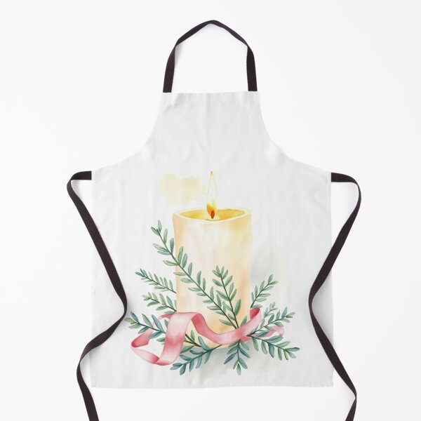 Item preview, Watercolor Burning Candle with Leaves and Ribbon designed and sold by Vida e Arte.
