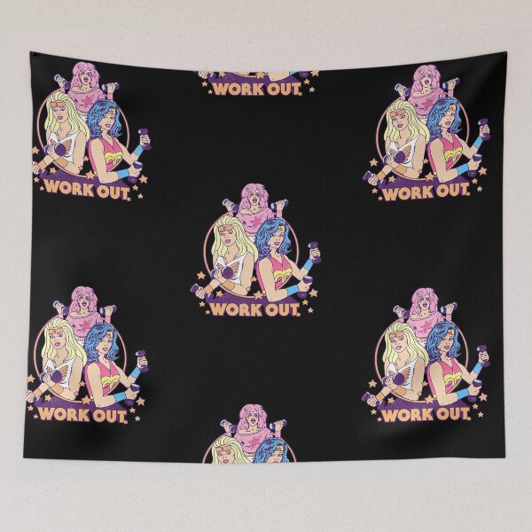 Item preview, Retro 80s Workout Queens Pop Art Gym designed and sold by Velvet-Mirage.