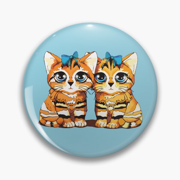 Item preview, Vintage Kawaii Kittens Cute Tabby Cats with Blue Bows designed and sold by Karin Taylor.