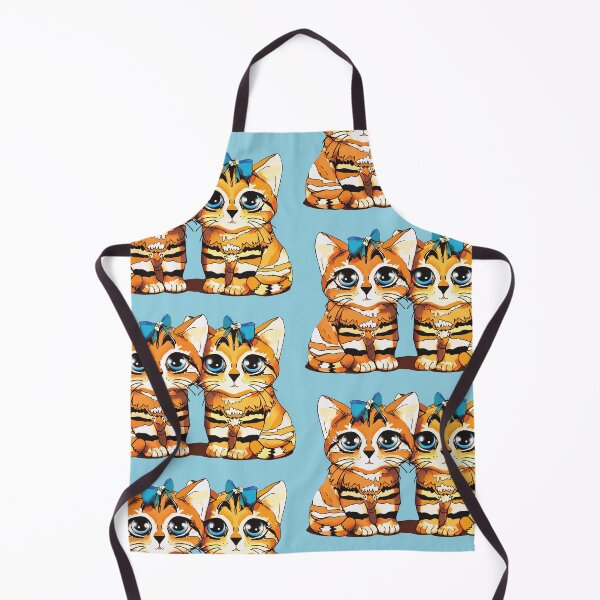 Item preview, Vintage Kawaii Kittens Cute Tabby Cats with Blue Bows designed and sold by Karin Taylor.