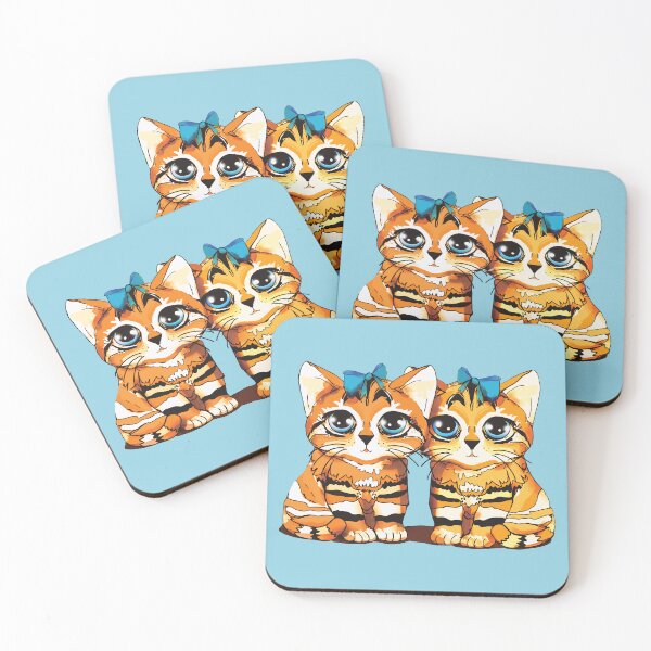 Item preview, Vintage Ginger Tabby Kittens with Blue Bows designed and sold by Karin Taylor.
