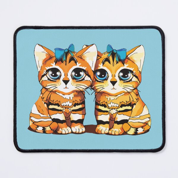 Item preview, Vintage Kawaii Kittens Cute Tabby Cats with Blue Bows designed and sold by Karin Taylor.