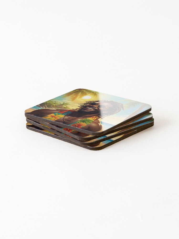 Thumbnail 4 of 5, Coasters (Set of 4), Reggae Punch ‼ designed and sold by Ragingracoon.