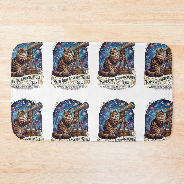 Item preview, Maine Coon Astronomy Guild Telescope Space Cat designed and sold by PictoVibe.