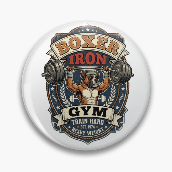 Item preview, Boxer Iron Gym Weightlifting Fitness Dog designed and sold by PictoVibe.