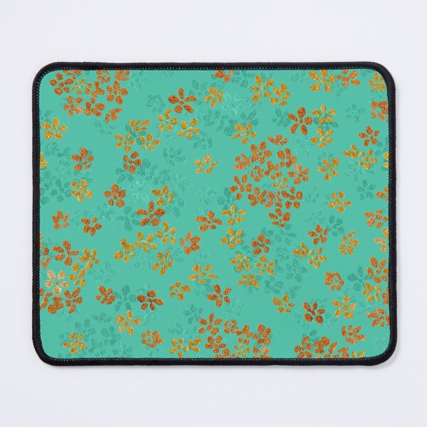 Item preview, Loose Gold Wildflowers in Watercolor Pattern (Turquoise Background) designed and sold by andrebalest.art.
