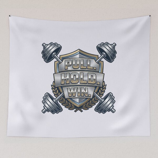 Item preview, Epic Pull Hold Win Powerlifting Shield Logo! designed and sold by pradeepvisuals.