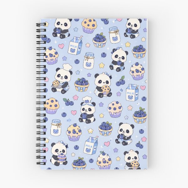 Item preview, Cute Panda Blueberry Bakery Kawaii Pattern designed and sold by Soft Berry Studio.
