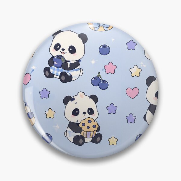 Item preview, Cute Panda Blueberry Bakery Kawaii Pattern designed and sold by Soft Berry Studio.