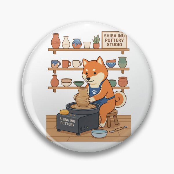 Item preview, Shiba Inu Pottery Studio Ceramic Artisan Clay designed and sold by PictoVibe.
