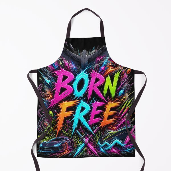 Item preview, Born Free Cyberpunk Neon Supercar Jet Luxury Streetwear T-Shirt designed and sold by weeomano.