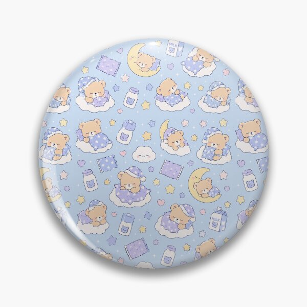 Item preview, Sleepy Teddy Bear Dreamy Cloud Kawaii Pattern designed and sold by Soft Berry Studio.