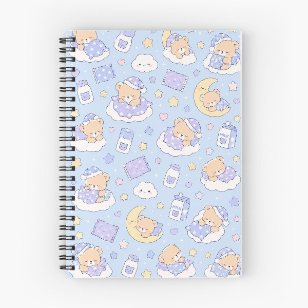 Item preview, Sleepy Teddy Bear Dreamy Cloud Kawaii Pattern designed and sold by Soft Berry Studio.