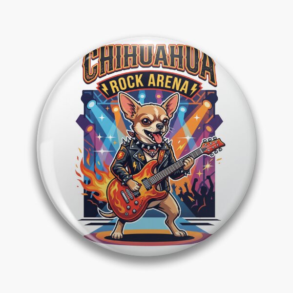 Item preview, Chihuahua Rock Arena Electric Guitar Musician designed and sold by PictoVibe.