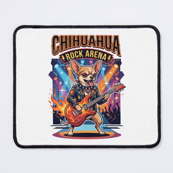Item preview, Chihuahua Rock Arena Electric Guitar Musician designed and sold by PictoVibe.