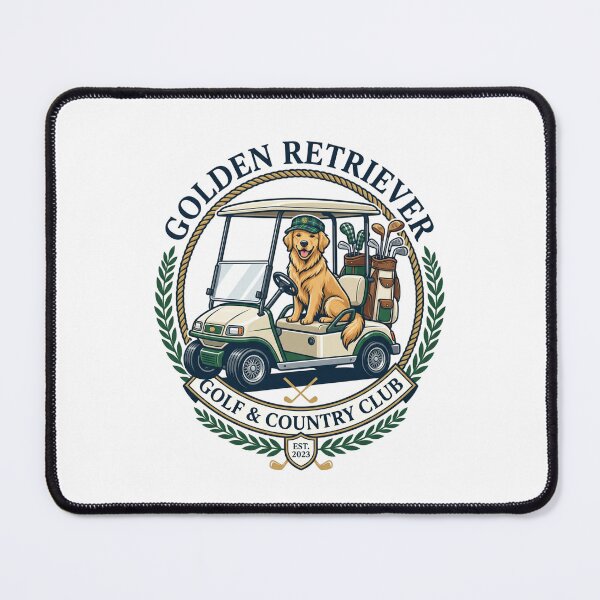 Item preview, Golden Retriever Golf Country Club Sport Preppy designed and sold by PictoVibe.