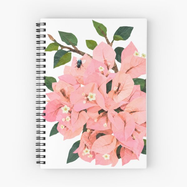 Item preview, Pastel Bougainvillea Collage Art – Pink Tropical Flower Botanical Paper Cut Design designed and sold by SWSandraWechner.