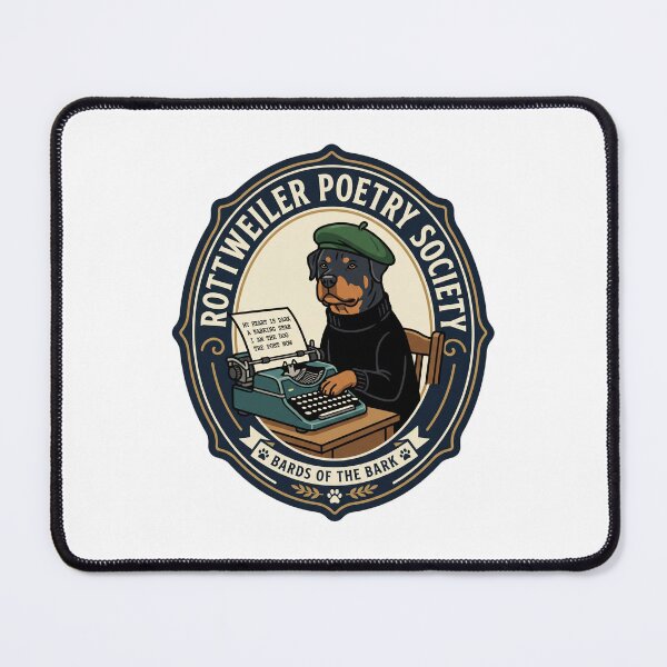 Item preview, Rottweiler Poetry Society Writer Typewriter Novel designed and sold by PictoVibe.
