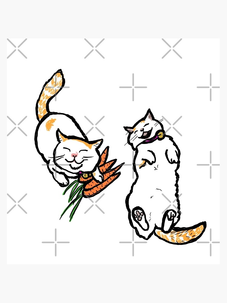 "Happy Cat with a carrot meme" Sticker by michli Redbubble