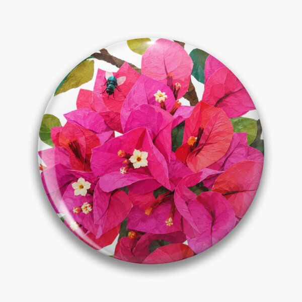 Item preview, Vibrant Bougainvillea Collage Art – Pink Tropical Flower Botanical Paper Cut Design designed and sold by SWSandraWechner.