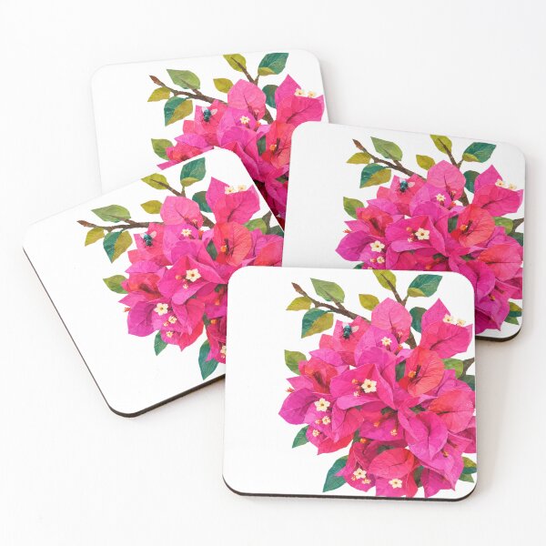 Item preview, Vibrant Bougainvillea Collage Art – Pink Tropical Flower Botanical Paper Cut Design designed and sold by SWSandraWechner.