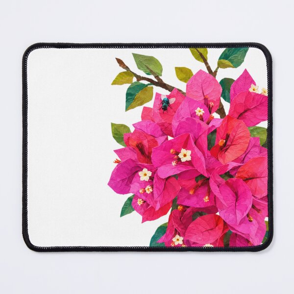 Item preview, Vibrant Bougainvillea Collage Art – Pink Tropical Flower Botanical Paper Cut Design designed and sold by SWSandraWechner.