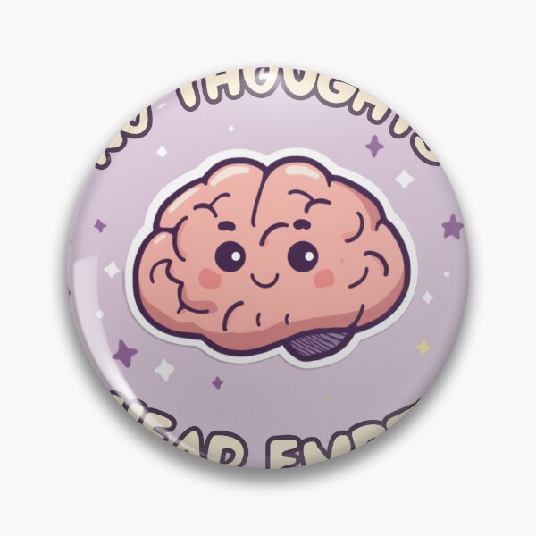 Item preview, No Thoughts Head Empty Funny Meme Badge designed and sold by RedRubyBubble.