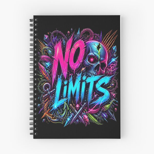 Item preview, No Limits Cyberpunk Neon Graffiti Skull Streetwear T-Shirt designed and sold by weeomano.
