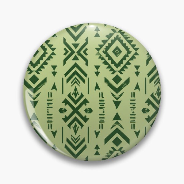 Item preview, Deep Green Southwestern Tribal Geometric Seamless Pattern on Soft Sage Background designed and sold by optimusprime39.