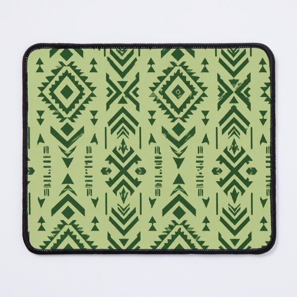 Item preview, Deep Green Southwestern Tribal Geometric Seamless Pattern on Soft Sage Background designed and sold by optimusprime39.