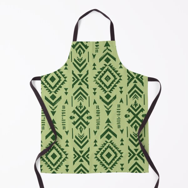 Item preview, Deep Green Southwestern Tribal Geometric Seamless Pattern on Soft Sage Background designed and sold by optimusprime39.