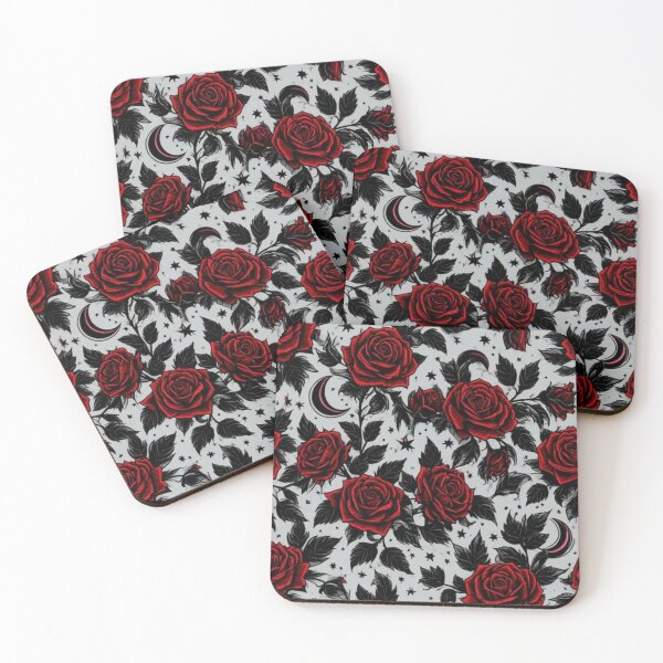 Item preview, Midnight Roses Under the Crescent Moon Graphic Design designed and sold by INKRebelGraphic.